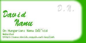 david nanu business card